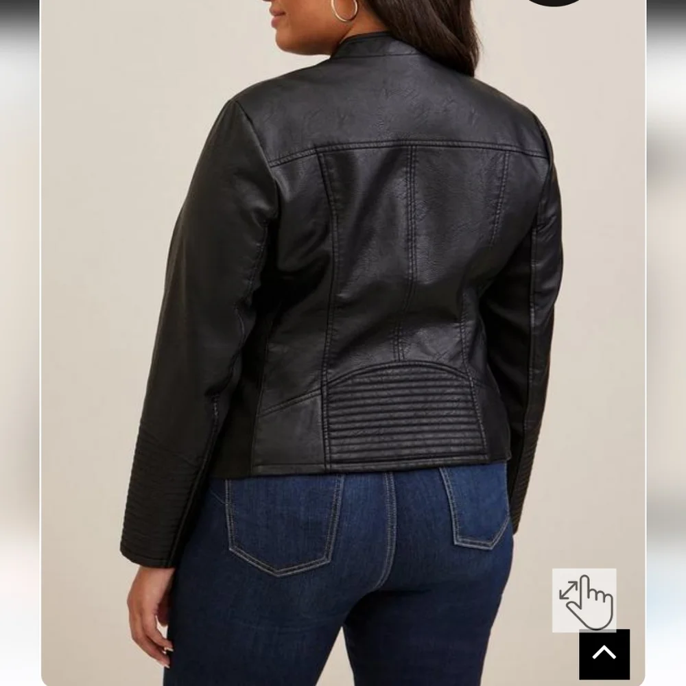 Torrid Faux Leather Collarless Moto Jacket Size 2 - Picture 8 of 8